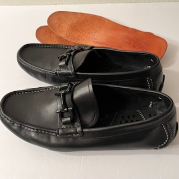 Salvatore Ferragamo Men’s Black Leather Gancini Driver Loafer, Sz 8EE - Picture 7 of 8